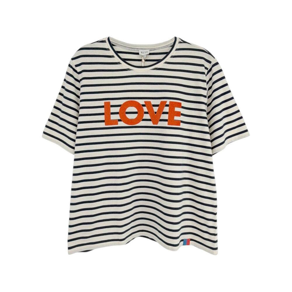 KULE The Modern Love Tee in Cream & Navy M